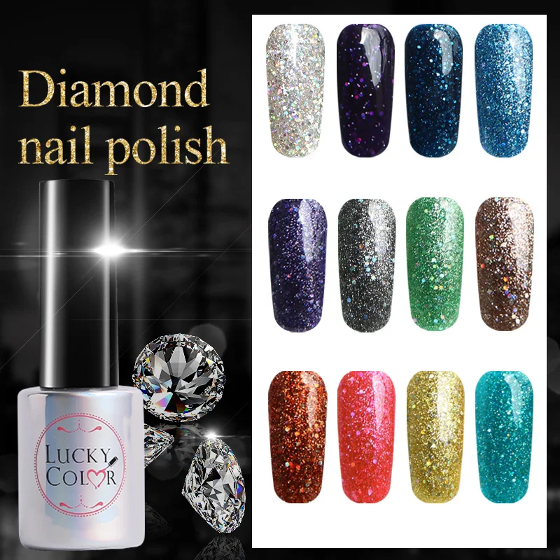 Diamond УФ-гель для ногтей с блестками, Однотонная одежда био-Гели Soak Off Гель Лаки для нейл-арта 25 Цвета