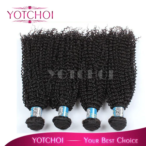 Yotchoi beauty forever peruvian virgin hair natrual color 4pcs/lot 100% human kinky curl |
