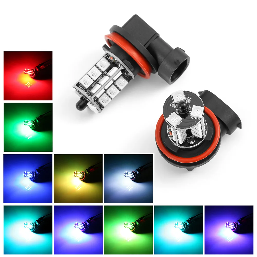 СВЕТОДИОДНЫЙ многоцветный задний фонарь H8/H9/H11 RGB светодиодный с пультом