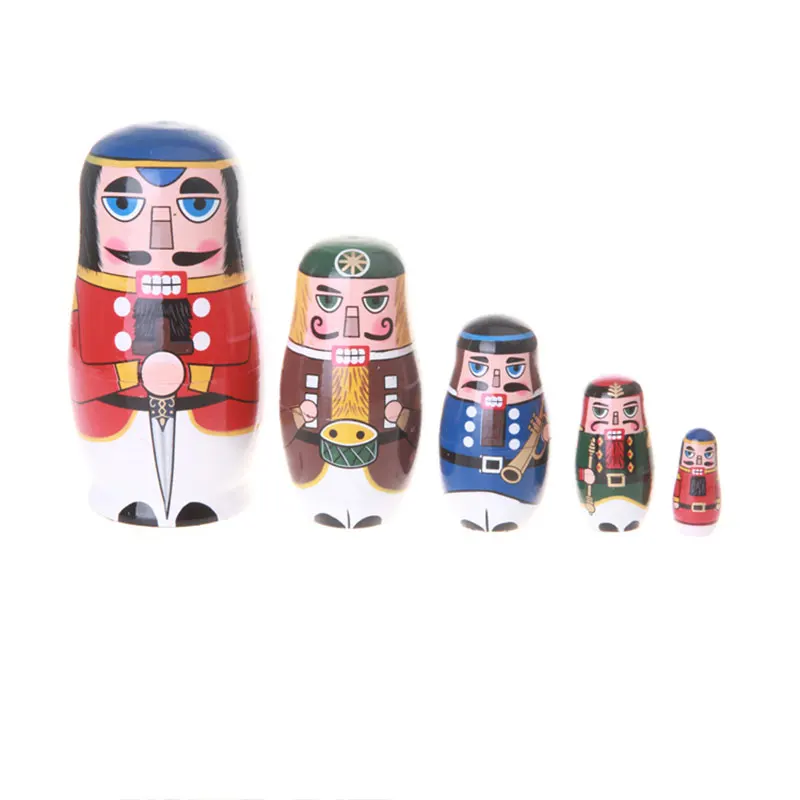 5 шт./компл. Miles Kimball Nutcracker Solders Матрешка матрешка деревянная русская кукла Ручная