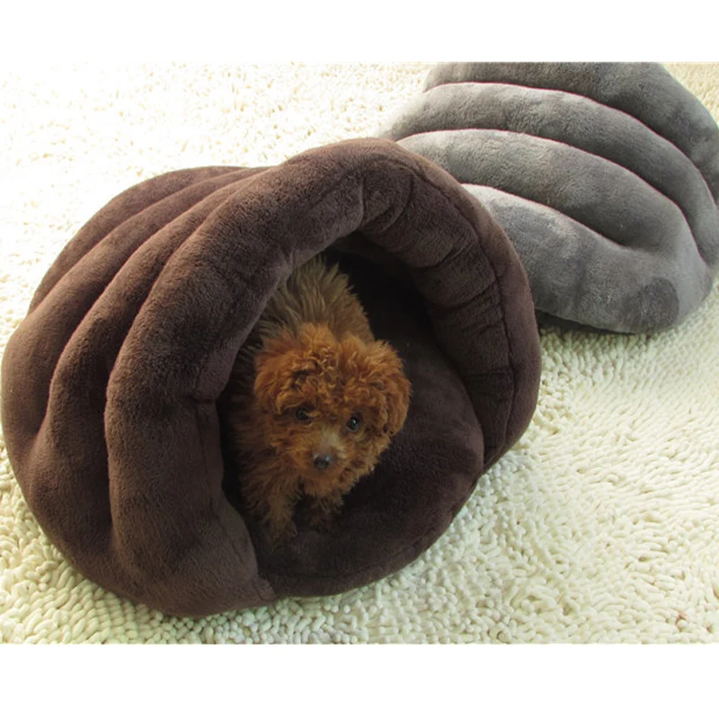 Small Dog Warming Sleep Basket Cat Teddy Chihuahua Winter Cage Soft Fleece Bed House with Removal Cushion Pillow | Дом и сад