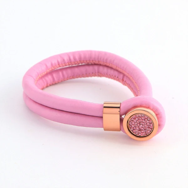 Vinnie Design Jewelry 22cm Luxury Genuine Leather Bracelet fit for Magnet Interchangeable Crystal Coin | Украшения и аксессуары