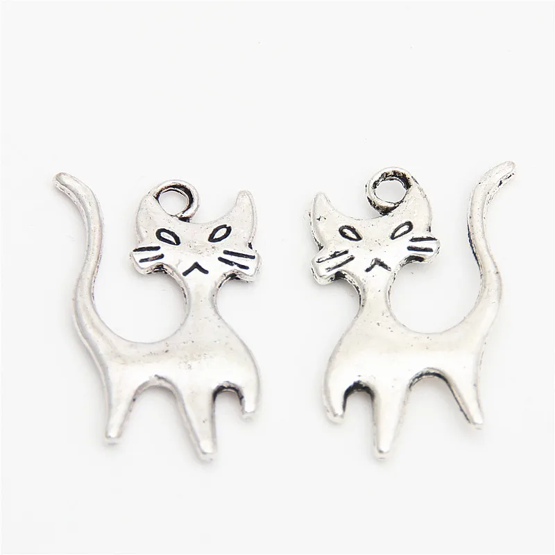 25PCS Tibetan Silver Color Cat Charms Pendants For Jewelry Making Bracelet Craft Diy Handmade A2944 | Украшения и аксессуары