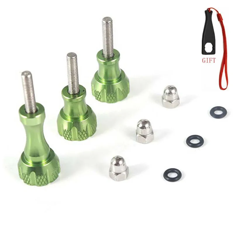 Зеленый цвет Suptig Aluminum Thumbscrew Set for Gopro Hero7 6 5 4 Session Aluminum Thumb Screw Bolts 2 Short+ 1 Long For Xiaomi yi 4k sjcam - Цвет: Зеленый цвет