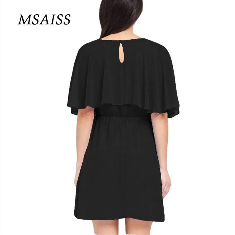 MSAISS женское летнее платье 2017 черные вечерние платья шифоновое Cote vestido de festa 4XL 5XL 6XL