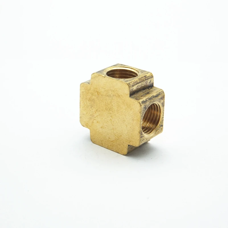 1/4 &quotBSP Женская резьба квадратного типа 4 ходовой крест Латунная Труба фитинг