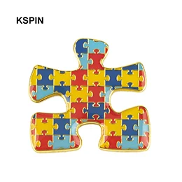 Белый Значок Autism, нагрудные булавки XY0340 - Цвет: Белый