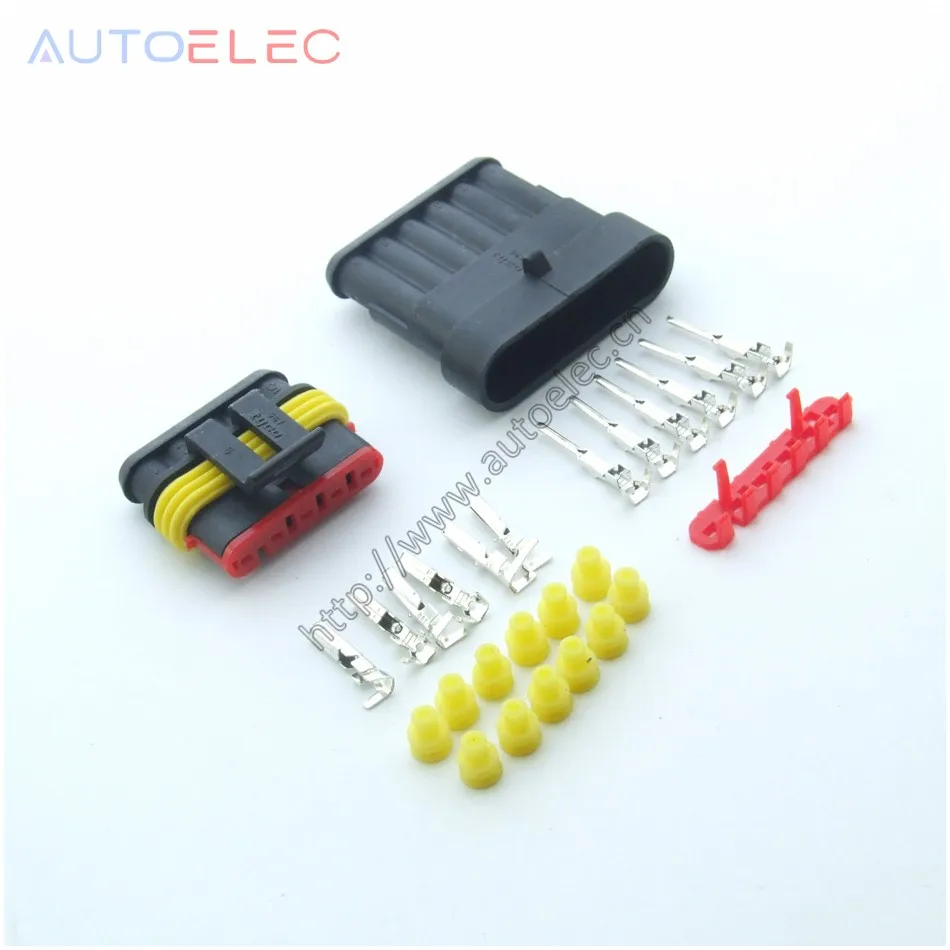 5 комплектов 6Pin Way водонепроницаемый электрический провод автомобильный разъем для автомобиля мотоцикла HID герметичная электрическая ксеноновая лампа AMP Tyco