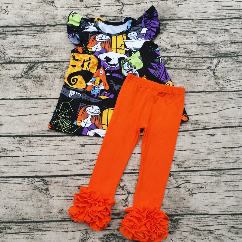 AICTON/бутик Комплект одежды с оборками для малышей Топ на Хэллоуин Рубашки