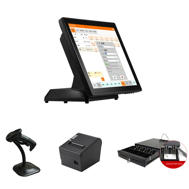 Точка продажи в розницу полная система включая сенсорный экран POS принтер для
