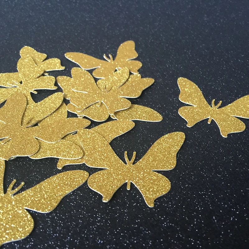 Золотистые/Серебристые/Черные Блестящие бабочки конфетти свадебные туфли декор