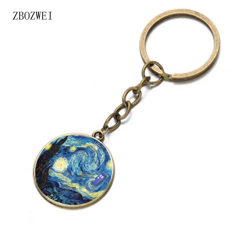 Новинка 2018 брелок с подвеской в виде звезды Ван Гога для мужской и женской одежды