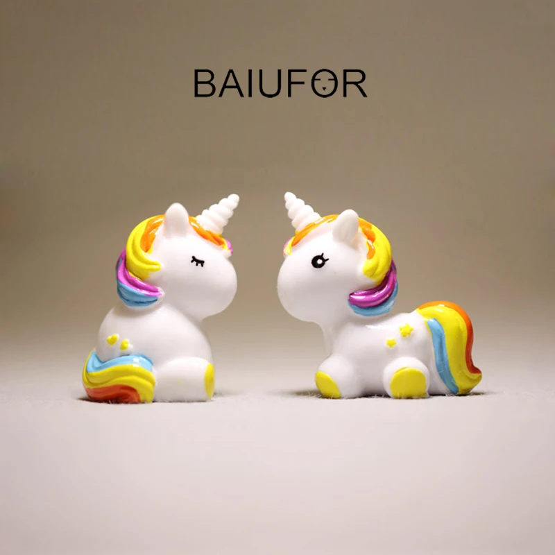 BAIUFOR миниатюры Красочные Единорог Сказочный Сад, миниатюра суккуленты мини-фигурки пейзаж Декор дома/торт аксессуары