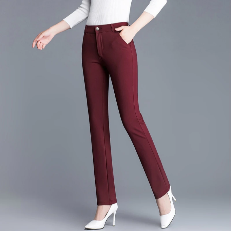 Новинка Осень-зима 2019 брендовые плотные бархатные женские прямые брюки с высокой