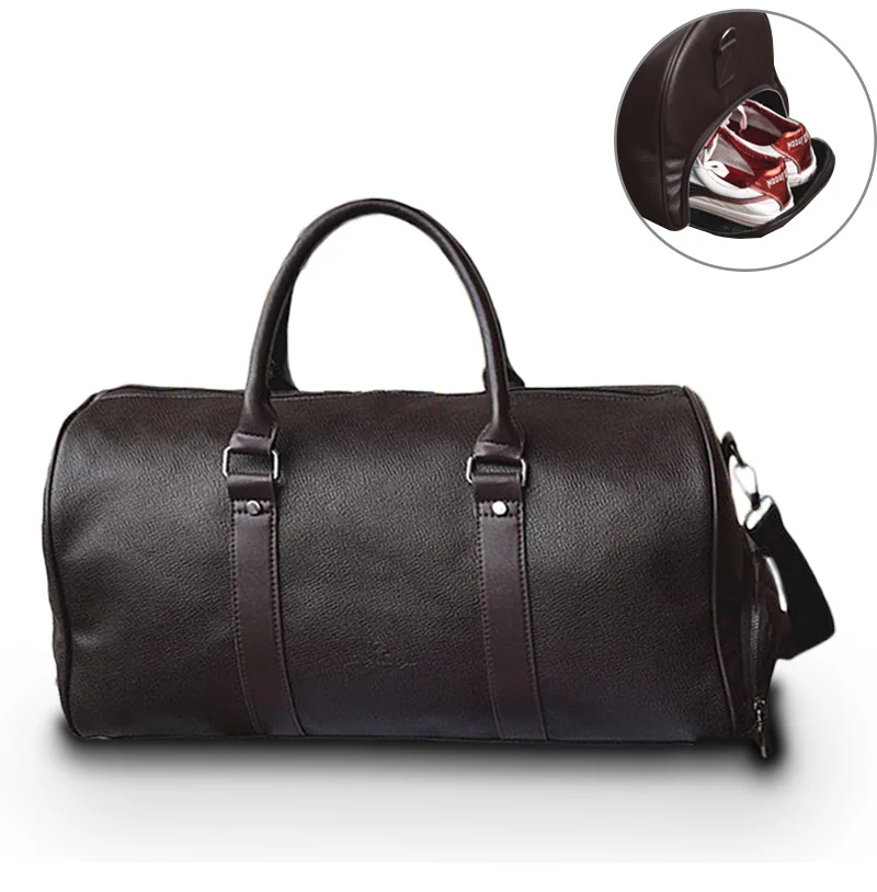 Кожаная дорожная вещевая сумка Weekender для ночевок спортивная спортзала сумки