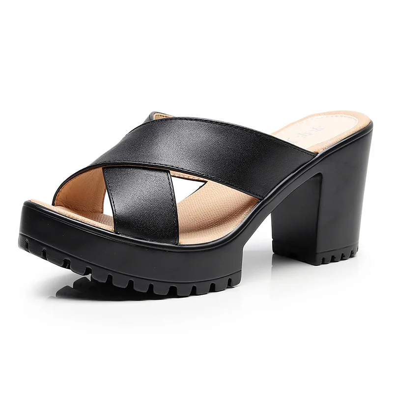 Сандалии женские на платформе и высоком каблуке уличная летняя обувь большие