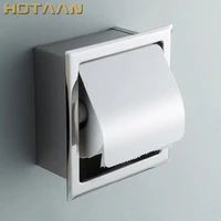 luxury sus 304 stainless steel bathroom toilet roll paper holder box concealed wall mounted recessed wall embedded yt 1092