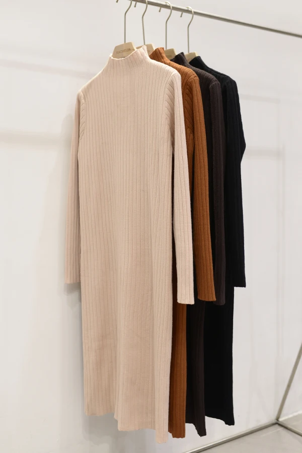 Водолазка свитер платье теплое женское 2019 Осень Зима с длинным рукавом Свободные