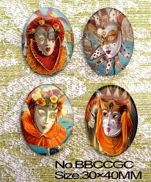 4 шт. огромный чудесный маска Человек Овальный Стекло кабошон 40x30 мм bbccgc |