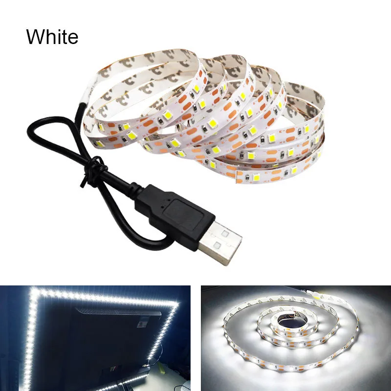Светодиодная лента USB светильник DC 5 в 6 SMD 3528 RGB диодный контроллер белый/теплый