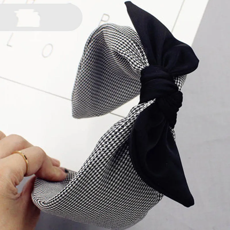 HaimeikangKorean Бутик Hairband уши кролика мягкий матерчатый бант для волос ободок Девушки Женщины наголовный обруч ленты аксессуары Головные уборы