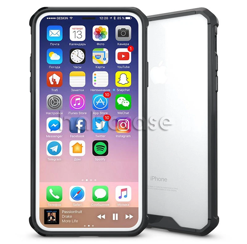 Прозрачный ударопрочный акриловый чехол для iPhone 11 Pro Max XS XR X 8 7 6 6S Plus гибридная