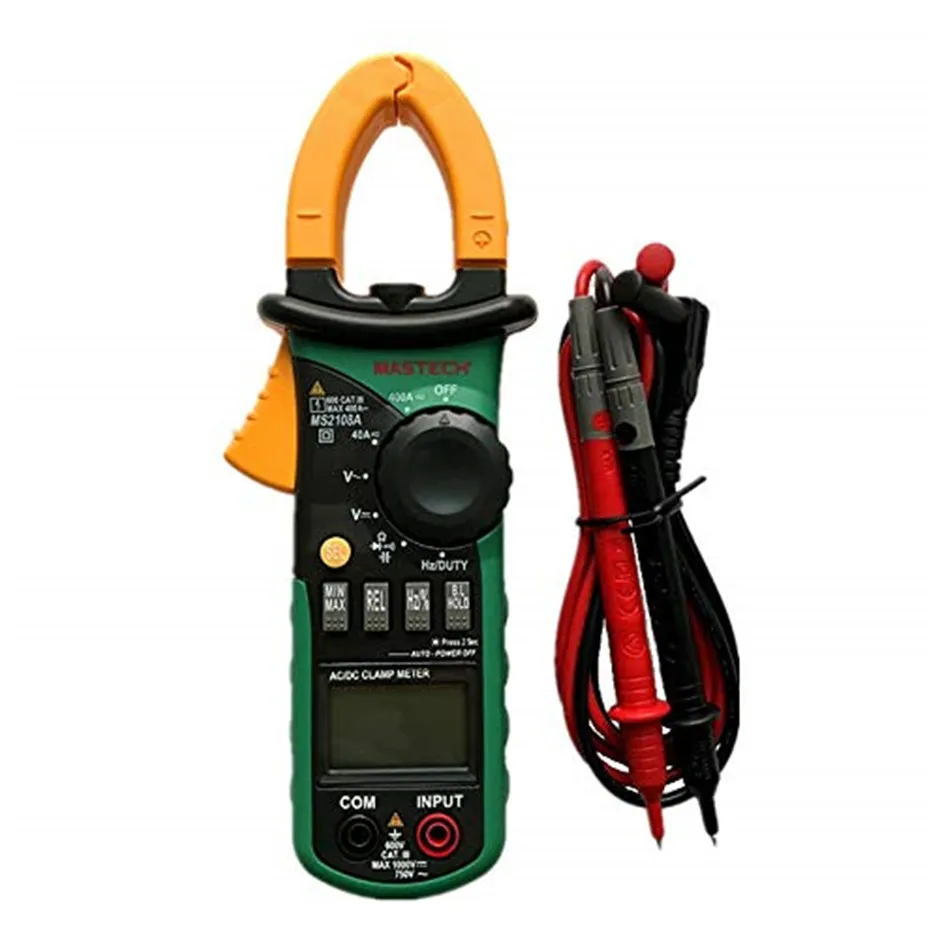 

MASTECH MS2108A Digital Multimeter Amper Clamp Meter Current Clamp Pincers AC/DC Current Voltage Capacitor Resistance Tester