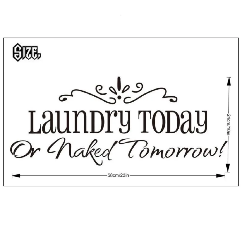 Настенная Наклейка стирка сегодня слоган на английском языке Виниловые