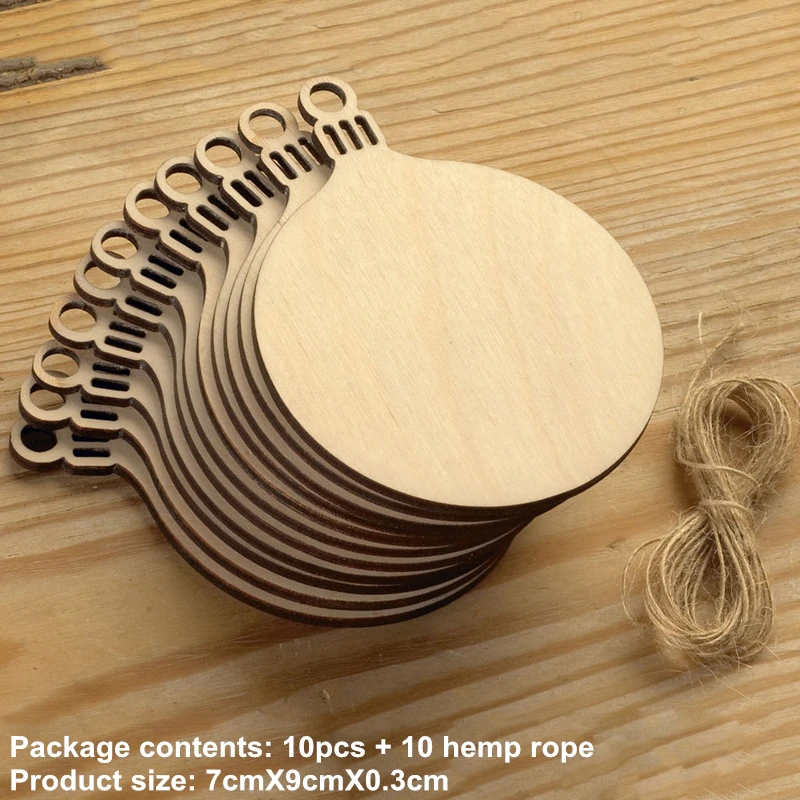 260-10pcs 10 шт. деревянные подвесные рождественские украшения в виде снеговика и лося, рождественские украшения для дома, декор для рождественской елки Noel Navidad Merry Christmas, Q - Цвет: 260-10pcs