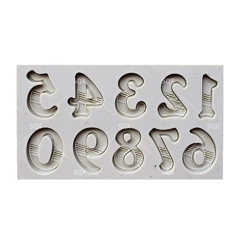 Градиентной заливки в форме цифр шоколада Fondant (сахарная) формы и украшения для