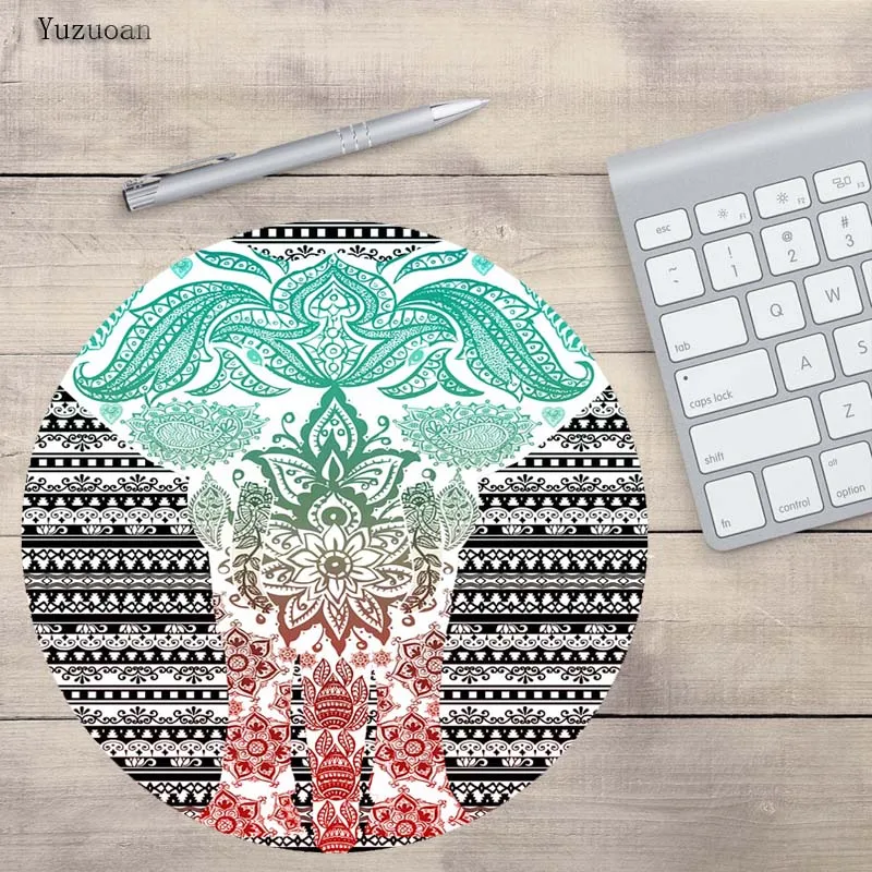 Yuzuoan 3D Print Elephant Art Round Mouse pad Wholesale for computer mouse notbook Custom Mousepad padmouse Gaming Gamer | Компьютеры и