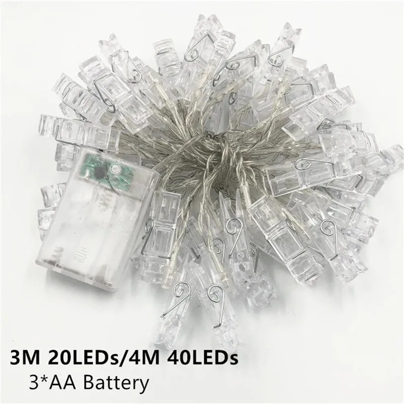 

1.5M 3M 6M Photo Clip Holder LED String Lights Battery Powered Christmas New Year Party Wedding Ramadan Decoration Fairy Lights