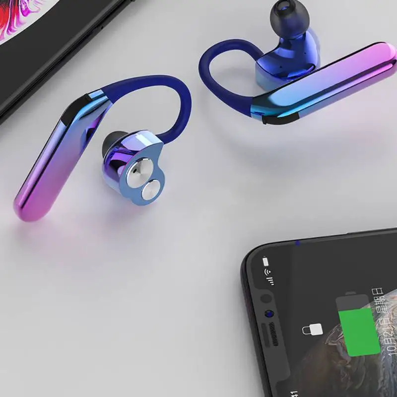 TWS двусторонние стерео Висячие Наушники Bluetooth 5 0 спортивные водонепроницаемые