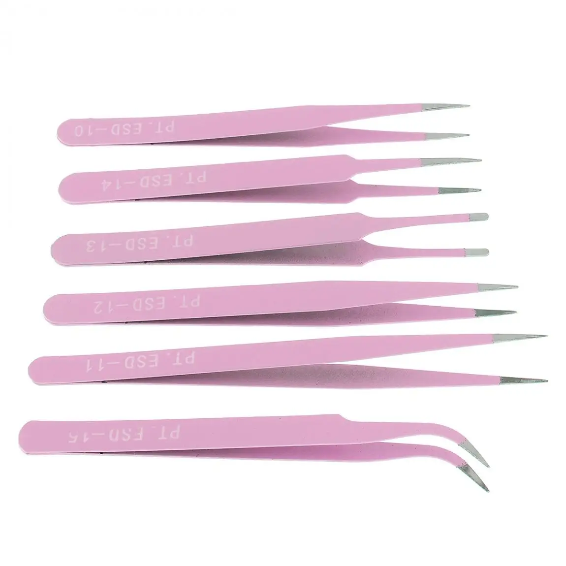6pcs/lot Precision Tweezers Set 116mm-133mm Anti-Static Stainless Steel Tweezers for Craft, Jewelry, Electronics, Laboratory