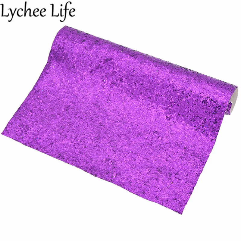 Lychee жизни А4 блестящая кожаная ткань красочные ПУ блестки Синтетическая Кожа DIY Домашняя одежда текстиль швейная ткань аксессуары