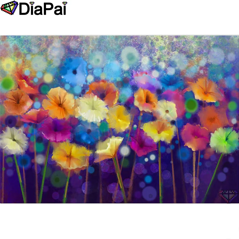 

DIAPAI Diamond Painting 5D DIY 100% Full Square/Round Drill"Color flower scenery"Diamond Embroidery Cross Stitch 3D Decor A18514