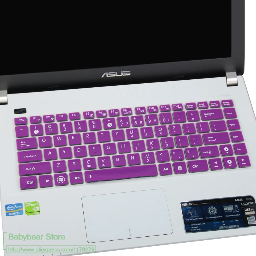 purple 14-дюймовый ноутбук клавиатура коврики для стола или пола кожи гвардии для Asus VivoBook E403NA U4000 A456U A456ur R414U R414uv E403N F441U F445 - Цвет: purple
