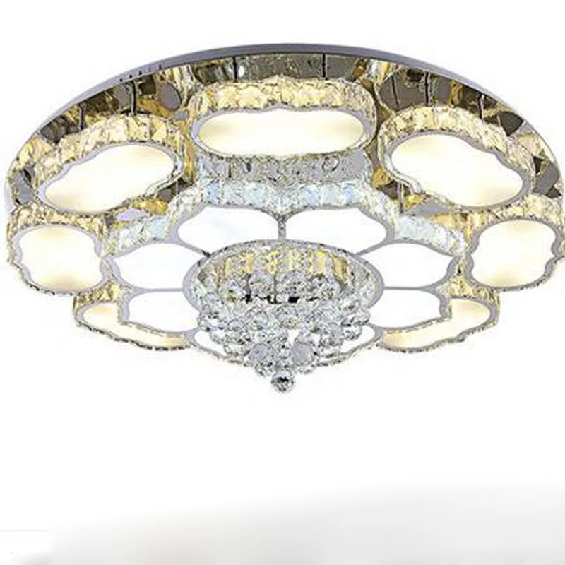 Хрустальная круглая лампа для гостиной простая современная белая