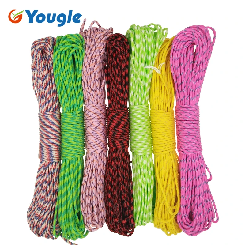 

YOUGLE 550 Popular Type III 7 Strand Parachute Paracord Cord Lanyard Mil Spec Core For hunting Paracord 550lb 100FT 88-94
