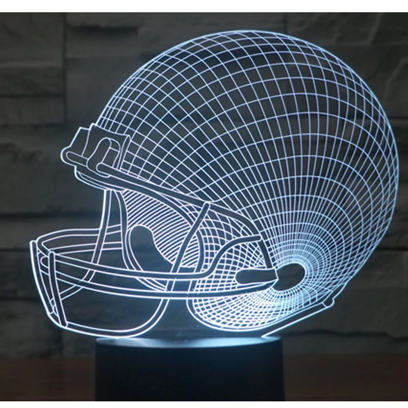 3D LED ночник регби шляпа с 7 видов цветов свет для украшения дома лампа