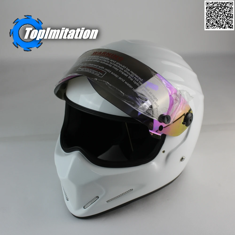 TopGear шлем Стига/мотоцикл картинг гоночный шлем/белый Цвет с Фул козырек + наклейка