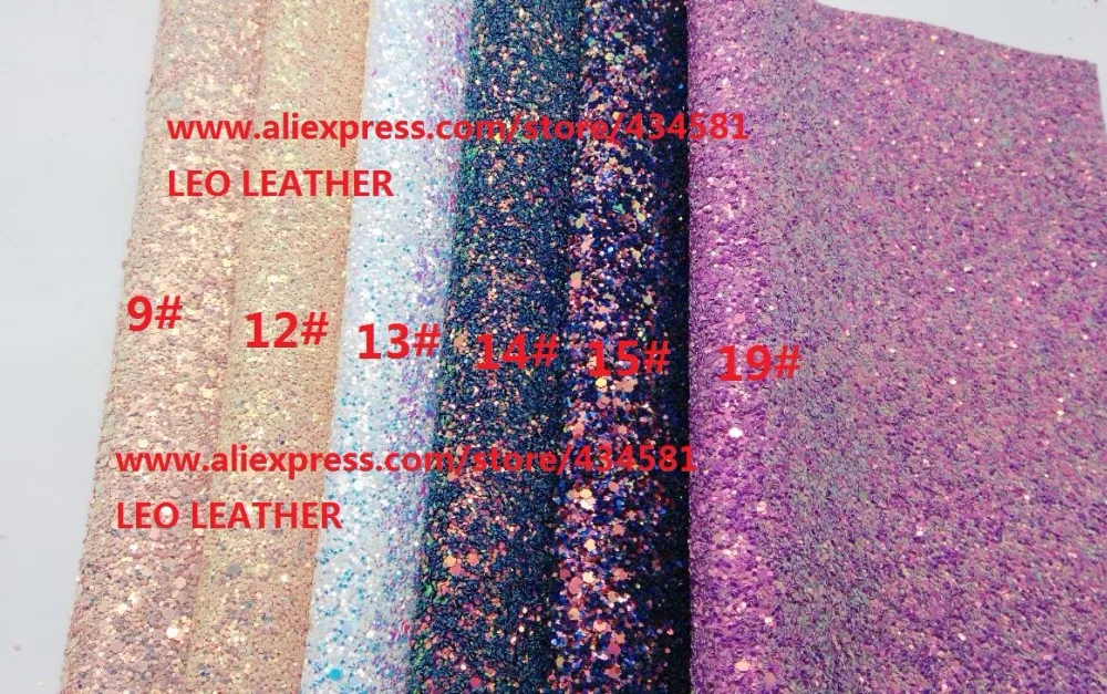 5 PCS A4 SIZE (21x29cm) Chunky Glitter Leather Fabric PU for DIY Sewing P45C | Дом и сад