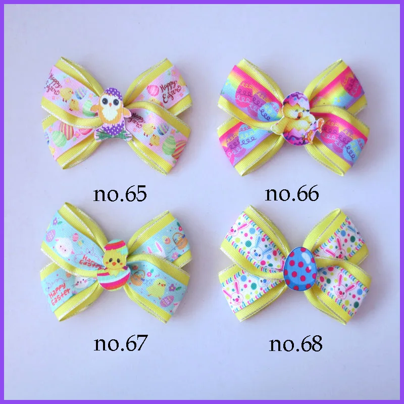 50 BLESSING Girl 4.5&quot Two Tone Angel Hair Bow Clip Easter Rabbit Chicken Egg | Аксессуары для одежды