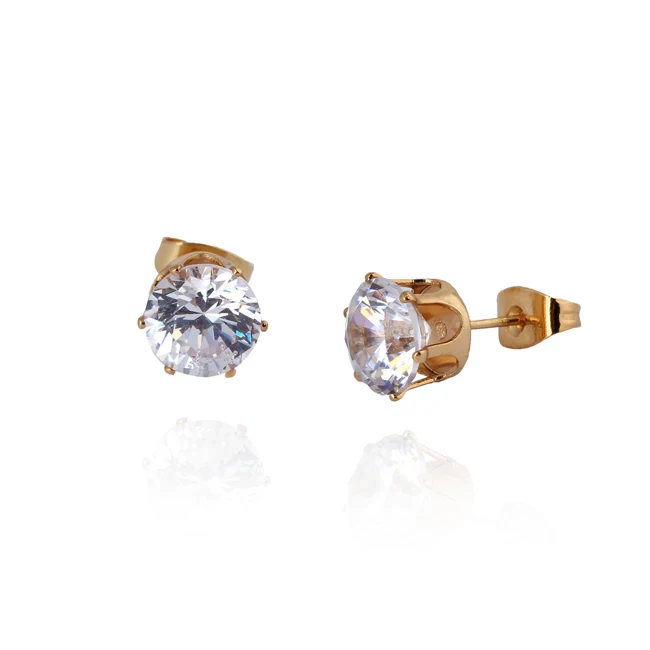

Round Single Cubic Zirconia Earrings KUNIU ERZ0270