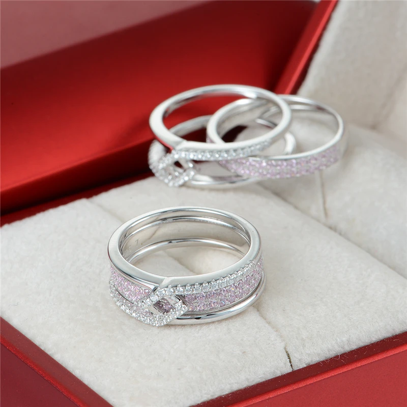 Женское кольцо из серебра 925 пробы с натуральным розовым камнем|silver women ring|anillos plata