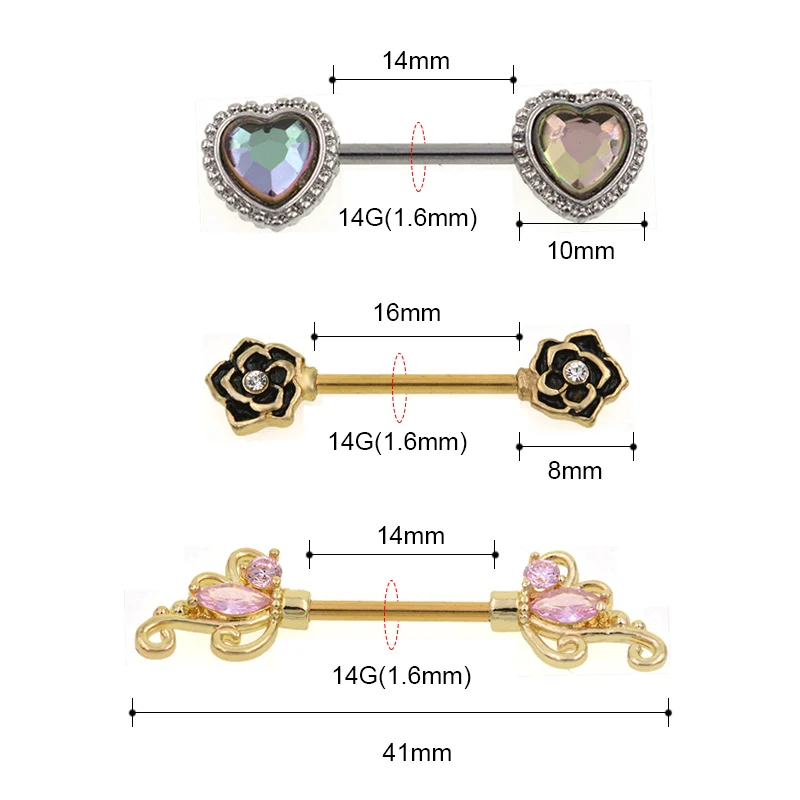 Starbeauty 6 типов колокольчиков для сосков колокольчики в форме розы сердца 14 г