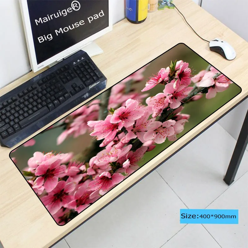 

Mairuige Red White Flower Large Mouse Pad Overlock Edge Big Gaming mouse Pad Send BoyFriend the Best Gift For CSGO DOTA LOL