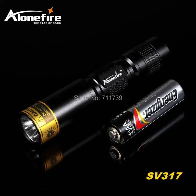 AloneFire SV317 Светодиодный УФ-светильник, светильник-вспышка, 365nm, мини-фонарь, лампа для отверждения, Безопасность путешествий, УФ-бумага, детектор денег, AA батарея