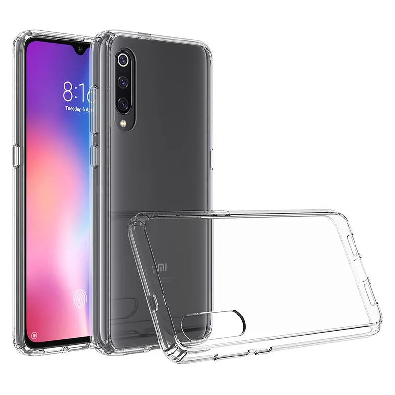 Для Xiaomi mi 9 чехол mi 9 Lite TPU бампер жесткий PC акриловый прозрачный Кристальный чехол для телефона для Xiaomi mi 9 Lite прозрачный чехол