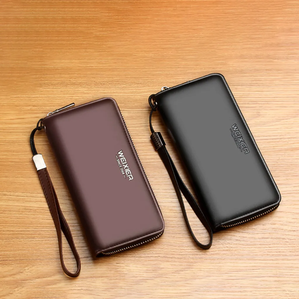 Wo мужские кошельки, мужская сумка, USB зарядка, мужской бизнес многофункциональный держатель для карт, кошелек, двойная молния, сумка cartera mujer#516